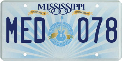 MS license plate MED078