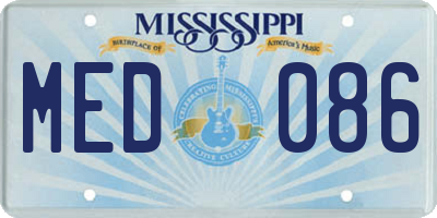 MS license plate MED086