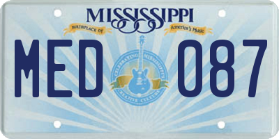 MS license plate MED087