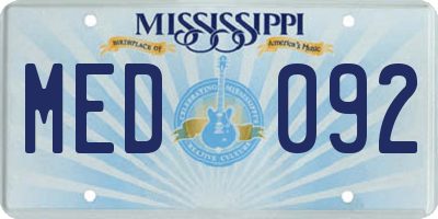 MS license plate MED092