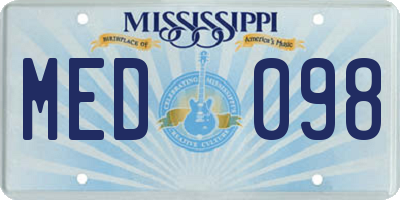 MS license plate MED098