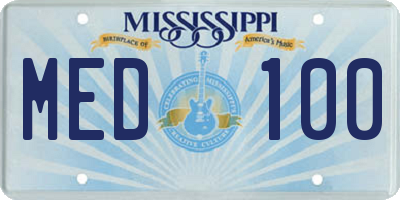 MS license plate MED100