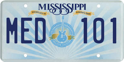 MS license plate MED101