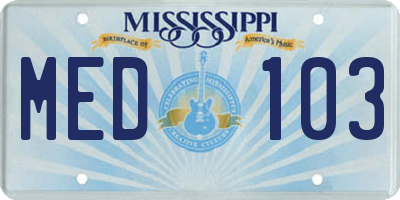 MS license plate MED103