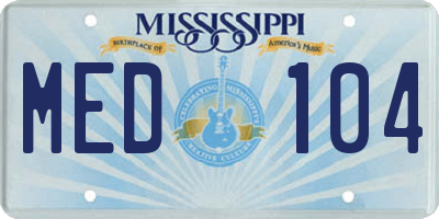 MS license plate MED104
