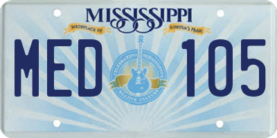 MS license plate MED105