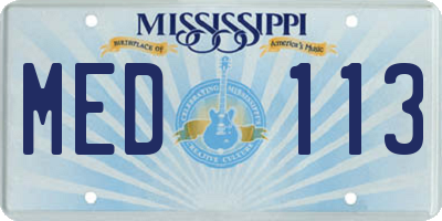 MS license plate MED113