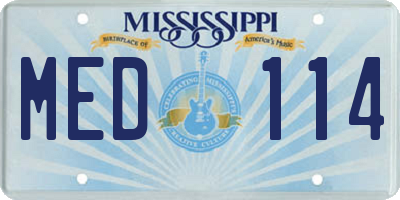 MS license plate MED114