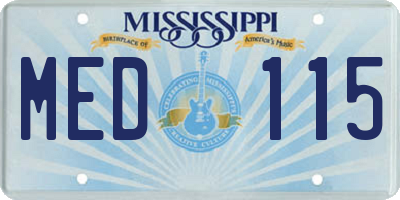 MS license plate MED115