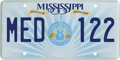MS license plate MED122