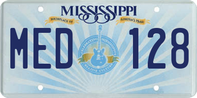 MS license plate MED128
