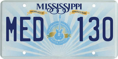 MS license plate MED130