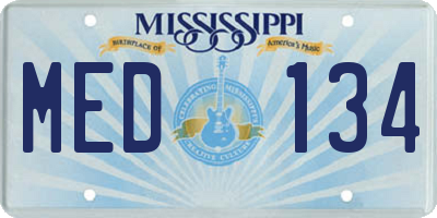 MS license plate MED134