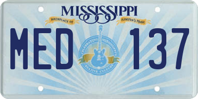 MS license plate MED137