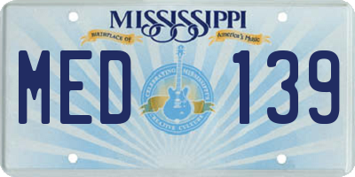 MS license plate MED139