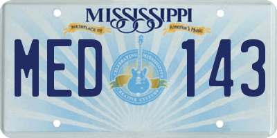 MS license plate MED143