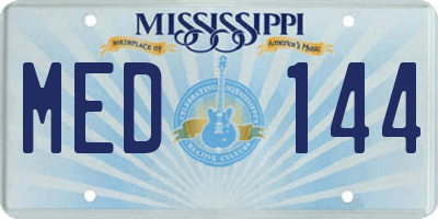 MS license plate MED144
