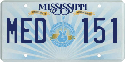 MS license plate MED151