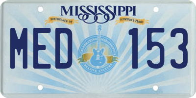MS license plate MED153