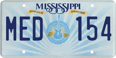 MS license plate MED154