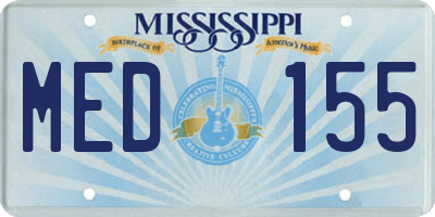 MS license plate MED155