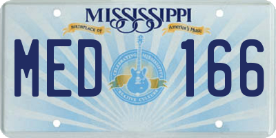 MS license plate MED166
