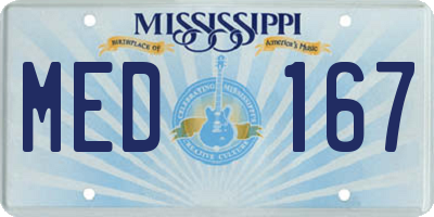 MS license plate MED167