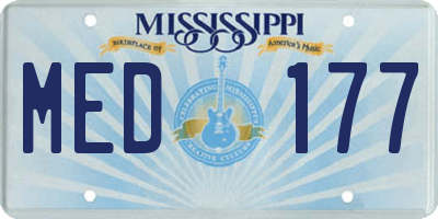 MS license plate MED177