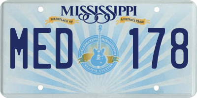 MS license plate MED178