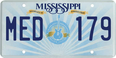 MS license plate MED179