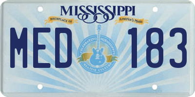 MS license plate MED183