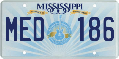 MS license plate MED186