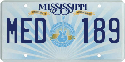 MS license plate MED189