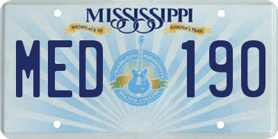 MS license plate MED190