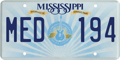 MS license plate MED194