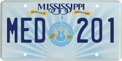 MS license plate MED201