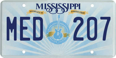 MS license plate MED207