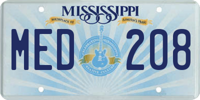 MS license plate MED208