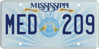 MS license plate MED209