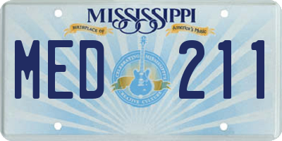 MS license plate MED211