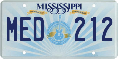 MS license plate MED212