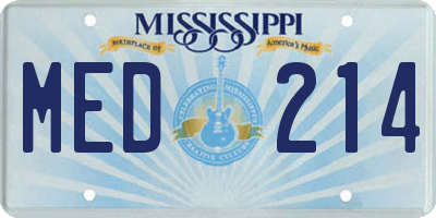 MS license plate MED214