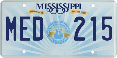 MS license plate MED215