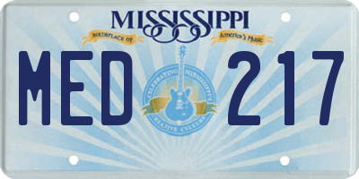 MS license plate MED217