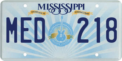 MS license plate MED218