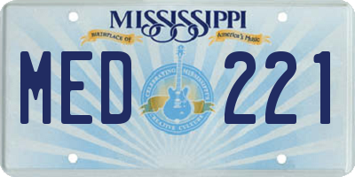 MS license plate MED221