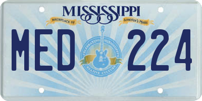 MS license plate MED224