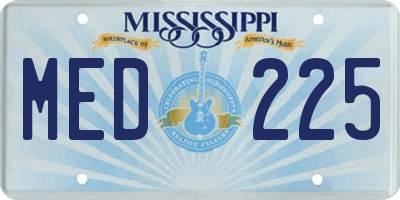 MS license plate MED225