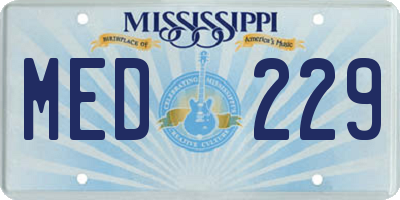 MS license plate MED229