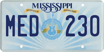 MS license plate MED230